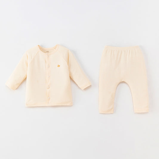 Long-sleeves Straight Snaps Baby Set